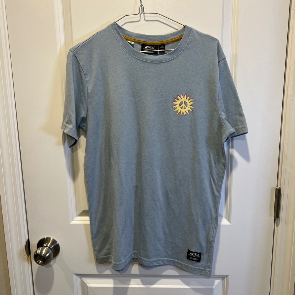 WESC Celestial Blue Sun Peace Graphic T Shirt Mens‎ L